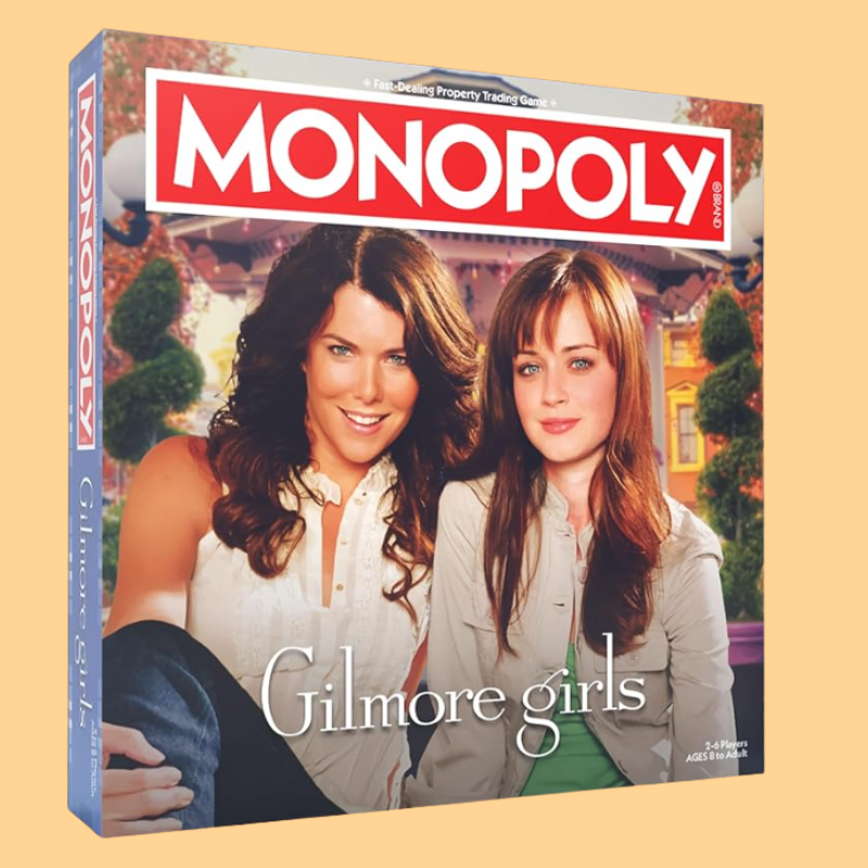 Monopoly: Gilmore Girls, Buy, Sell & Trade Iconic Stars Hollow Locations, Includes 6 Collectible Tokens Like Coffee Cup & Luke’s Hat, Fun Game for Fans & Families, Official Gilmore Girls Merchandise