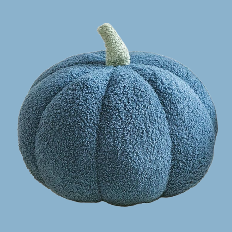 3D Simulated Pumpkin Pillow Plush Pillow Sofa Cushion (7.8inch, Blue)