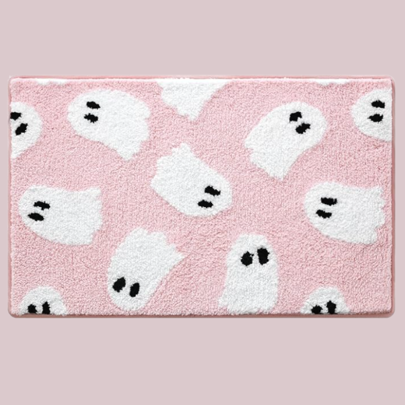 Ghost Bathroom Rug 16x24 Inch Pink, Soft and Absorbent