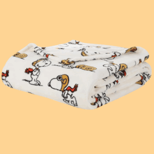 Berkshire Blanket Peanuts® VelvetLoft® Cute Character Snoopy Plush Blanket,Peanuts Red Baron,Twin 60 in x 90 in (Official Peanuts® Product)