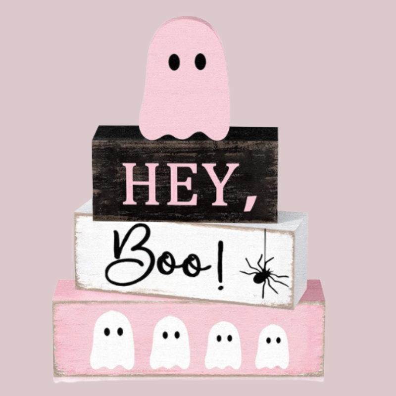 4 Pcs Halloween Table Decorations Pink Ghost Tiered Tray Decor