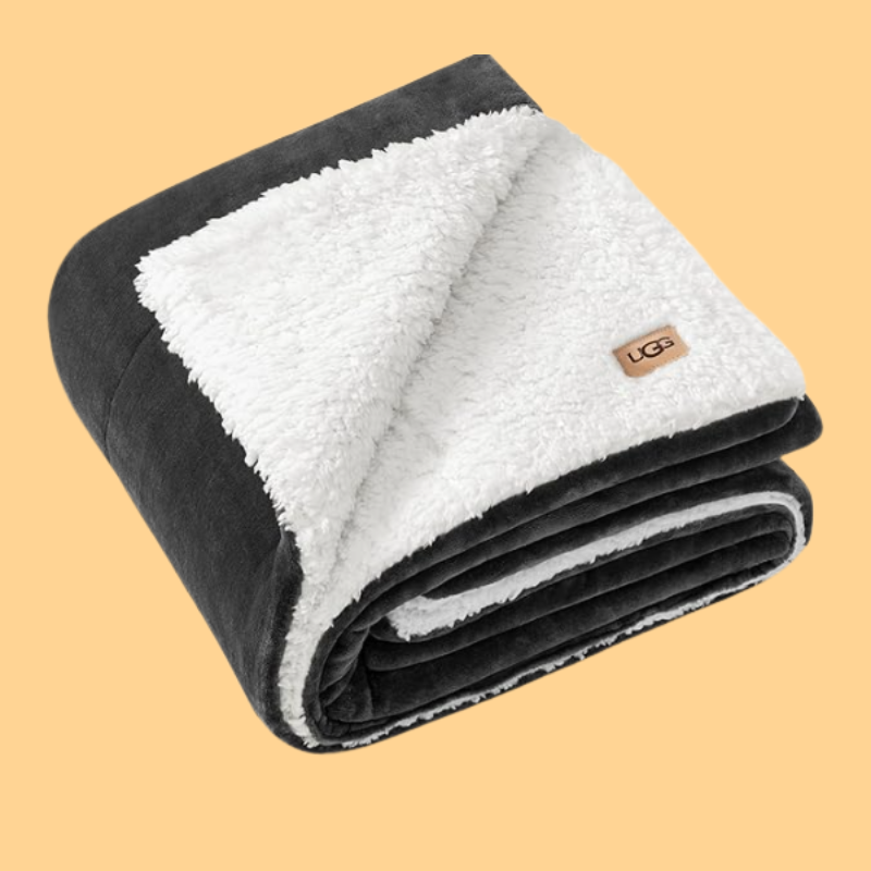 UGG Nita Throw Blanket Down Alternative 50-inch x 70-inch Charcoal Grey