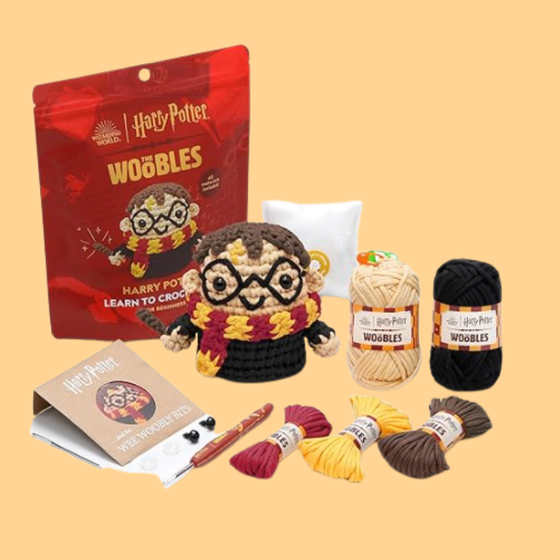 The Woobles Beginners Crochet Kit with Easy Peasy Yarn as seen on Shark Tank - with Step-by-Step Video Tutorials - Harry Potter