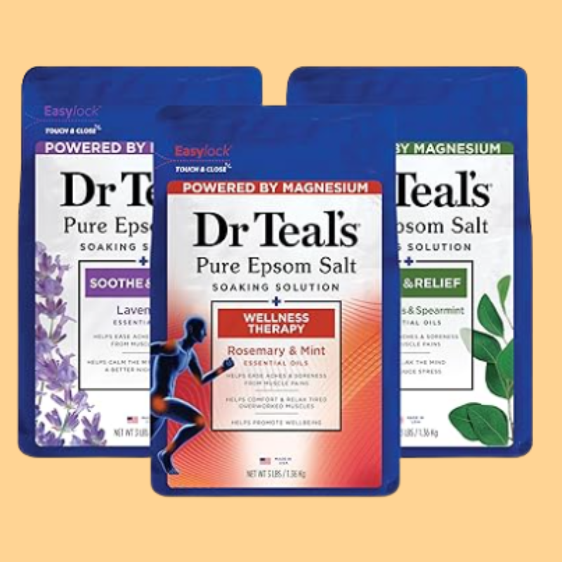 Dr Teal's Pure Epsom Salt, Lavender, Eucalyptus & Wellness Trio Bundle