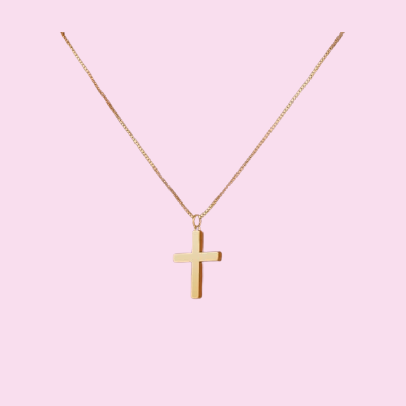 Cross Necklace for Women, Dainty14K Real Gold Silver Plated Cross Choker Pendant