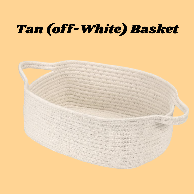 Tan Woven Gift Basket for Storage