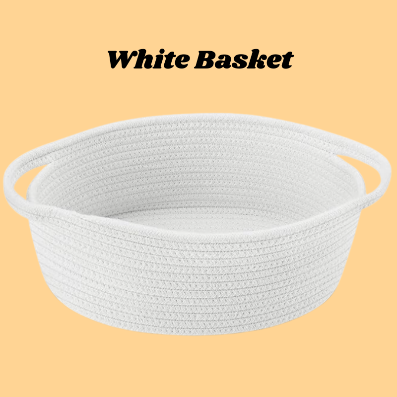 White Woven Basket for Storage