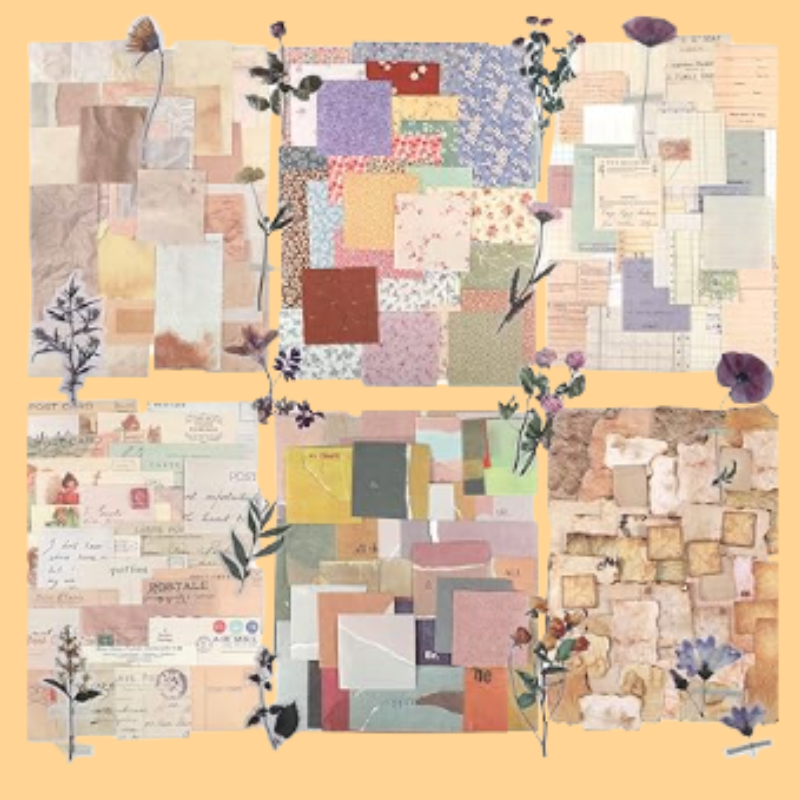 445 PCS Vintage Scrapbook Paper Journaling Scrapbooking Supplies Kit