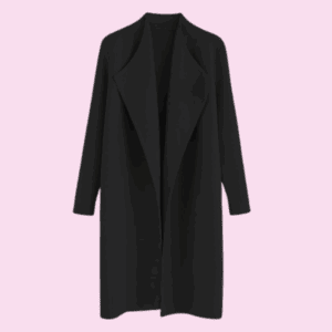 CHICWISH Women's Classy Open Front Knit Coat - Black