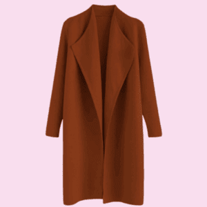 CHICWISH Women's Classy Open Front Knit Coat - Caramel
