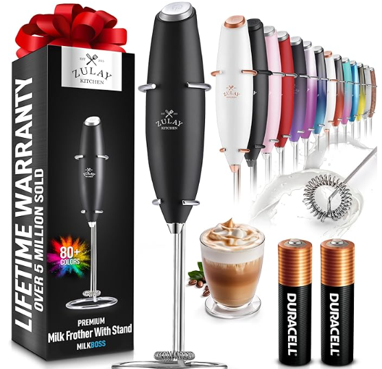 Zulay Kitchen Powerful Milk Frother Wand With 2 Duracell Batteries