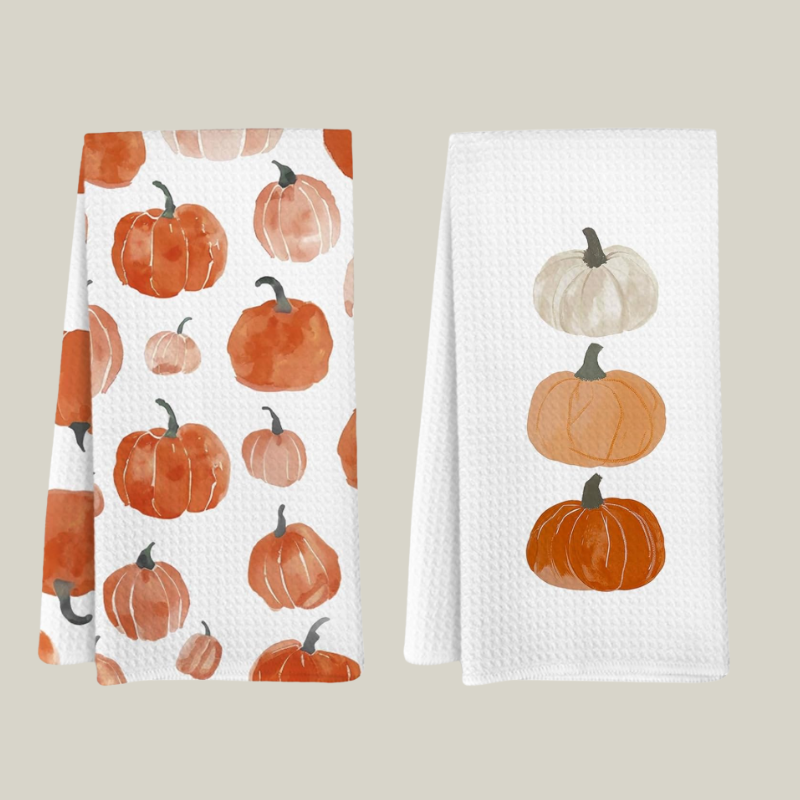 KFXHANGD Fall Pumpkin Decor Kitchen Towels and Dishcloths