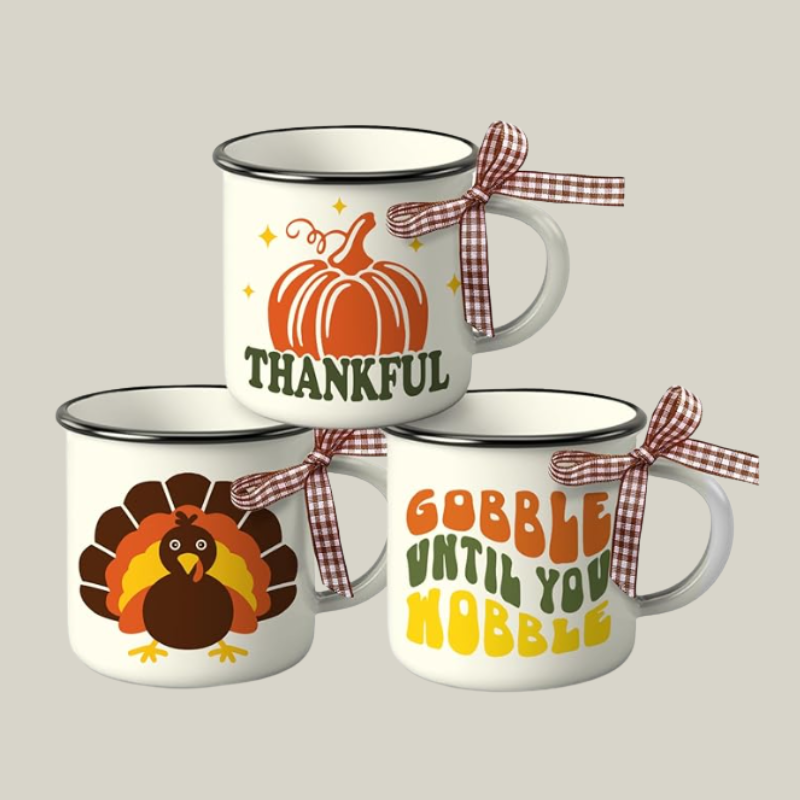 Thanksgiving Thankful Fall Mini Coffee Mug Set