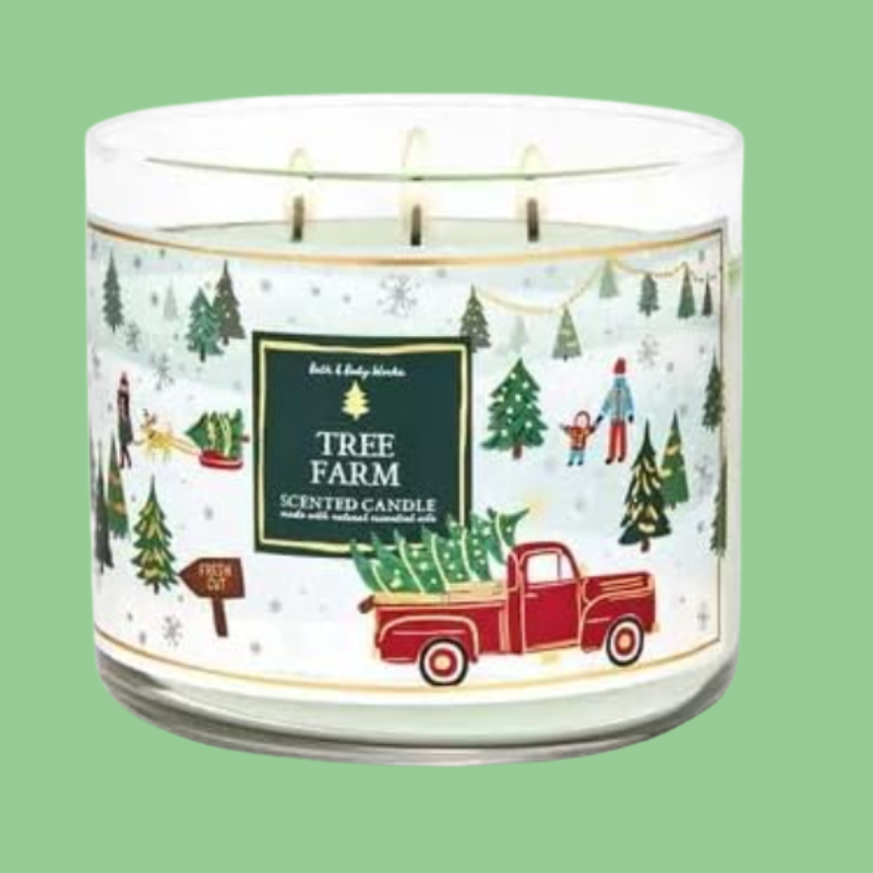 Bath & Body Works, White Barn 3-Wick Candle w/Essential Oils (Tree Farm)