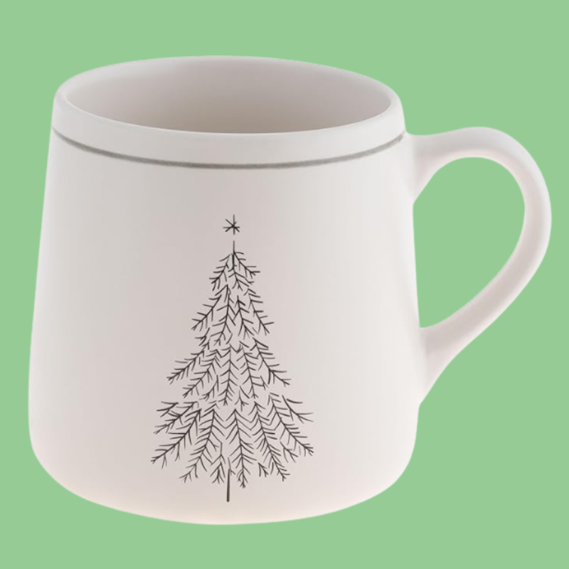 Karma Gifts, Winter White Mug, Christmas Tree 18 OZ