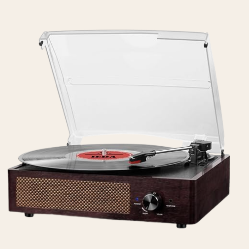 Vinyl Record Player Turntable with Bluetooth Speakers