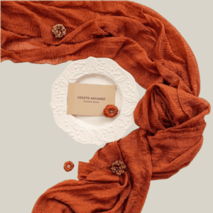 Thanksgiving Fall Table Runner Terracotta Gauze 120 Inch 10 FT