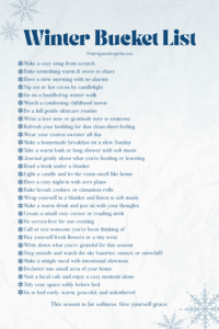 Winter Bucket List Printable