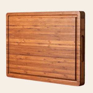Bamboo Wood Cutting Board for Kitchen, 1" Thick Butcher Block, Cheese Charcuterie Board, with Side Handles and Juice Grooves, 16x11"