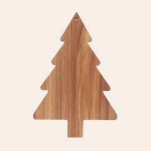 Amosfun Christmas Tree Charcuterie Board Xmas Cutting Board Fruit Tray Wooden Cheese Appetizer Tray Sushi Serving Tray 9.5 x 15 Inch