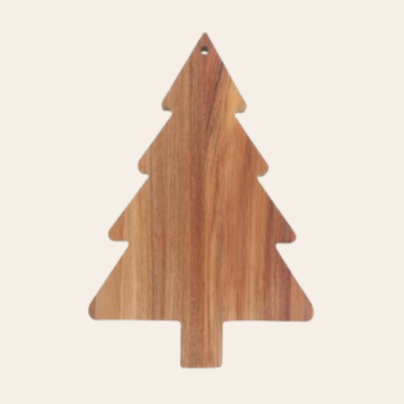 Amosfun Christmas Tree Charcuterie Board Xmas Cutting Board Fruit Tray Wooden Cheese Appetizer Tray Sushi Serving Tray 9.5 x 15 Inch