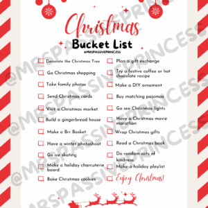Christmas Bucket List Printable