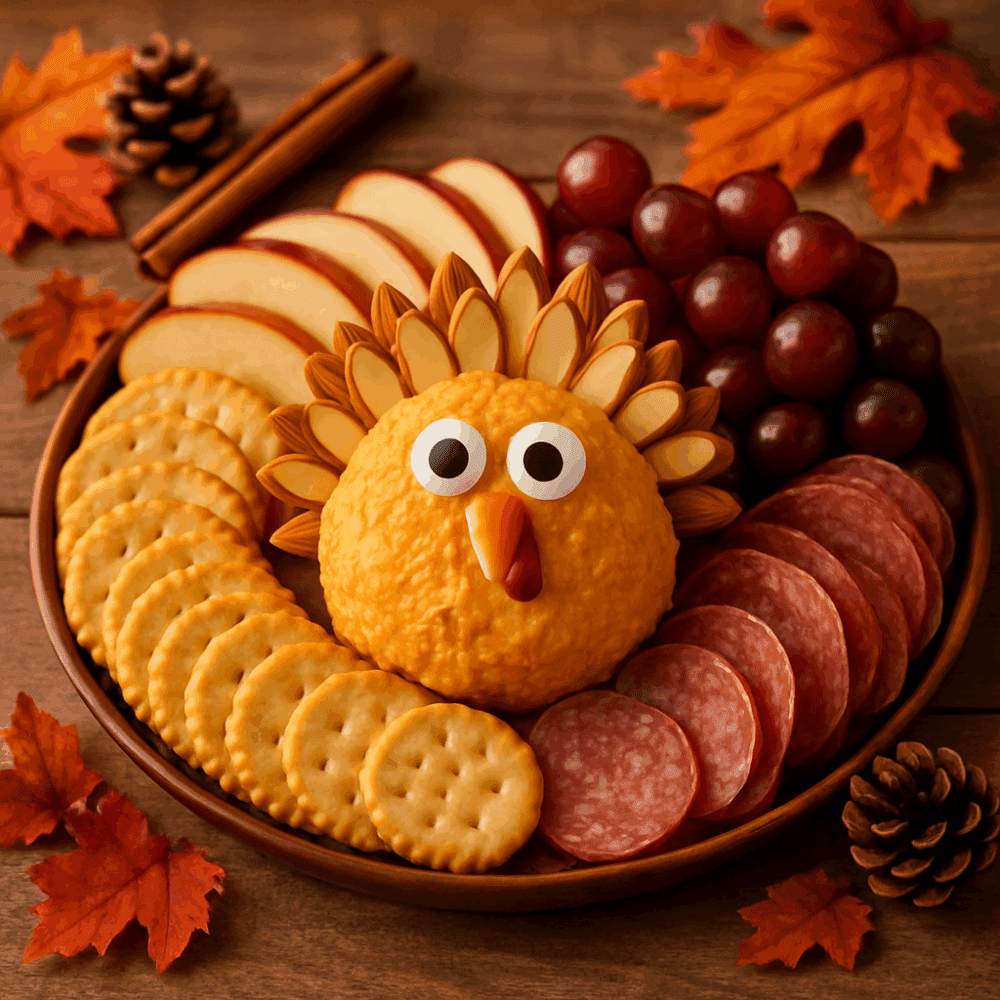 Turkey Cheese Ball Appetizer Board