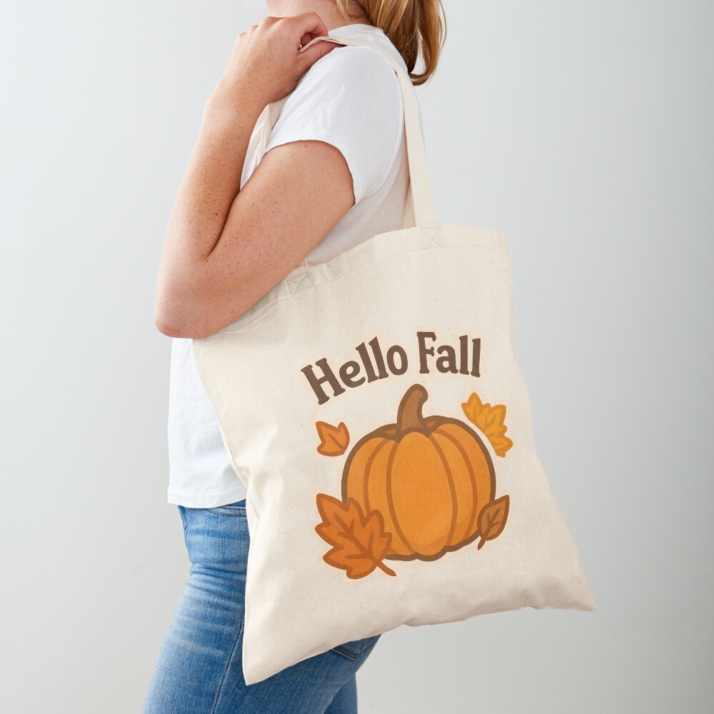 Hello Fall Pumpkin Leaves Sticker