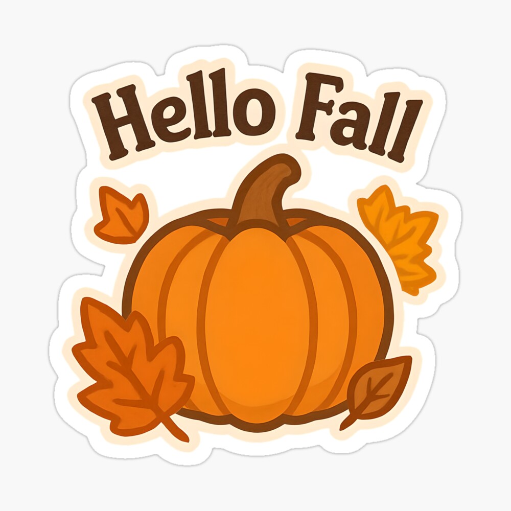 Hello Fall Pumpkin Leaves Mock Up