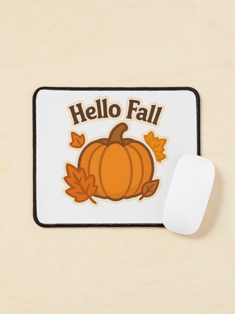 Hello Fall Pumpkin Leaves Mock Up
