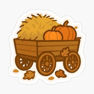 Fall Pumpkin Hay Ride Sticker