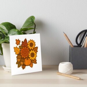 Festive Fall Floral Flower Bouquet mock up