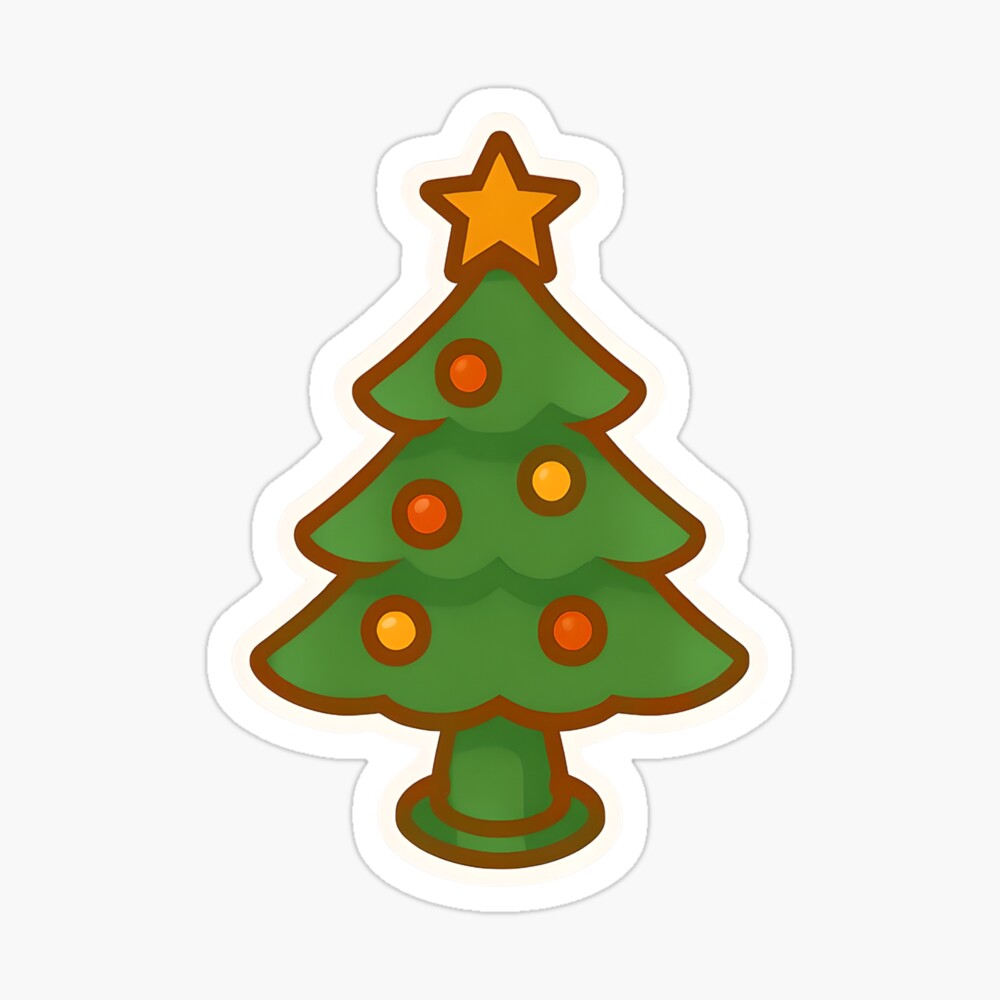 Green Christmas Tree Sticker