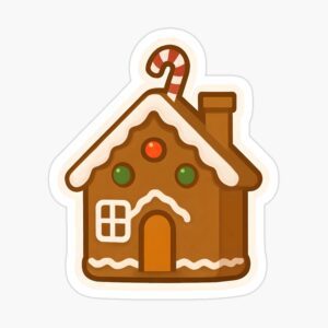 Gingerbread House Winter Glossy Sticker