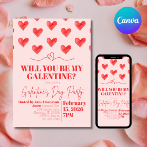 Will you be my Galentine? Invitation Template